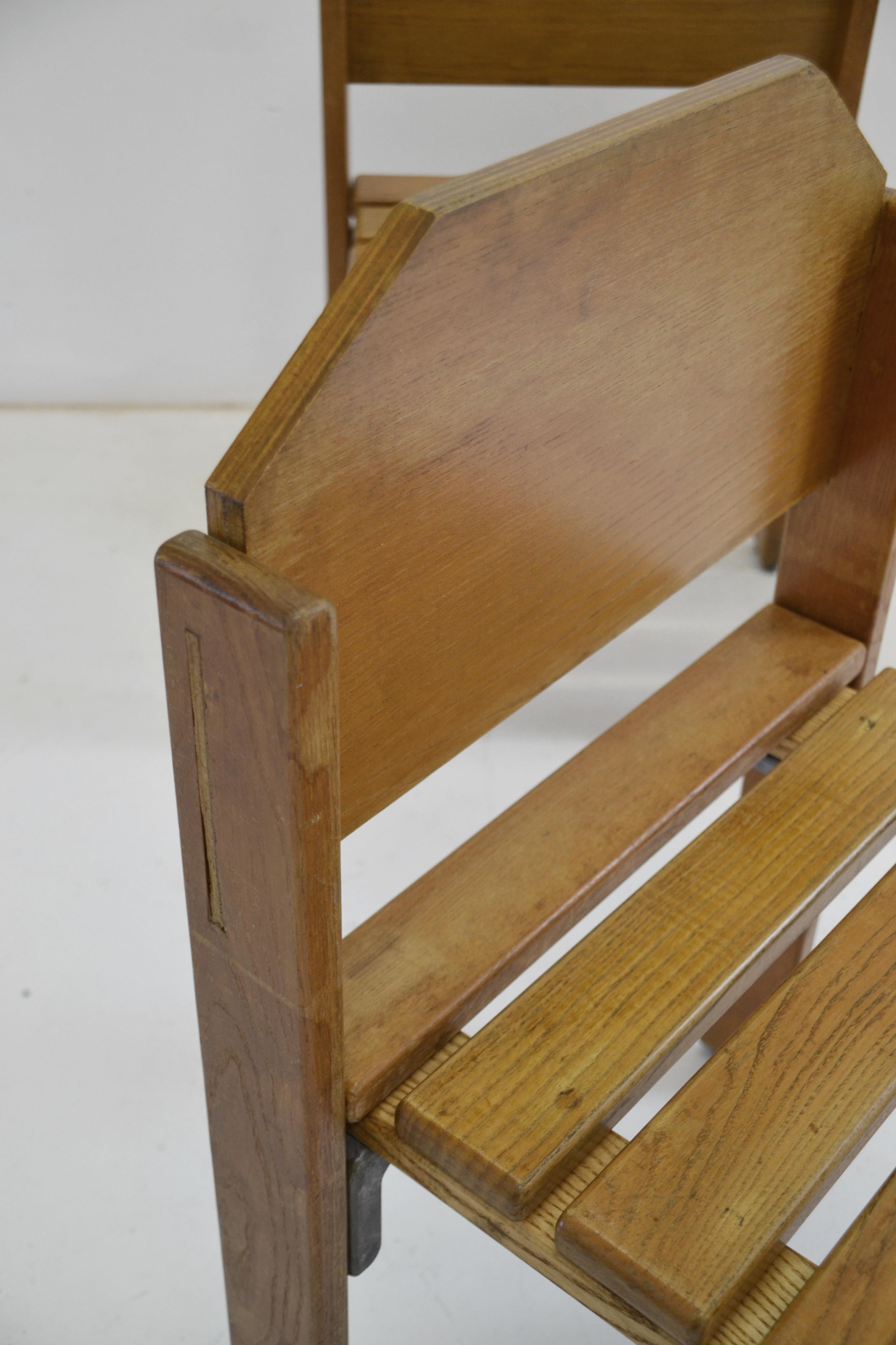 Mid-Century moderno set 4 chaise à lattes Georges Candilis 1968 in vendita