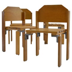 set 4 chaise à lattes Georges Candilis 1968
