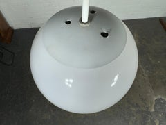 Set 4 Classic BALL Prescolite pendant fixture's with white glass globe, c.1950s