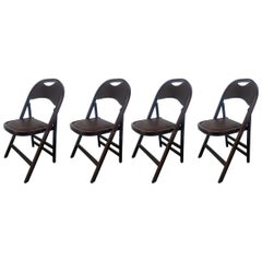 Set 4 Classic Bauhaus Thonet Style Folding Chairs manufactured by Stakmore