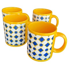 Set 4 Collectible Postmodern Ceramic Coffee Mugs by Waechtersbach Spain 2 Avail.