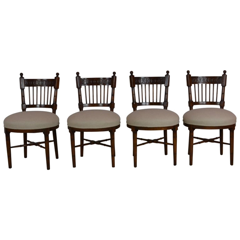 Set 4 Continental European Dining Chairs at 1stDibs