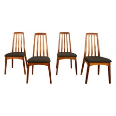 Ensemble de 4 chaises de salle à manger "Eva" en teck danois du milieu du siècle dernier par Niels Koefoed 1964