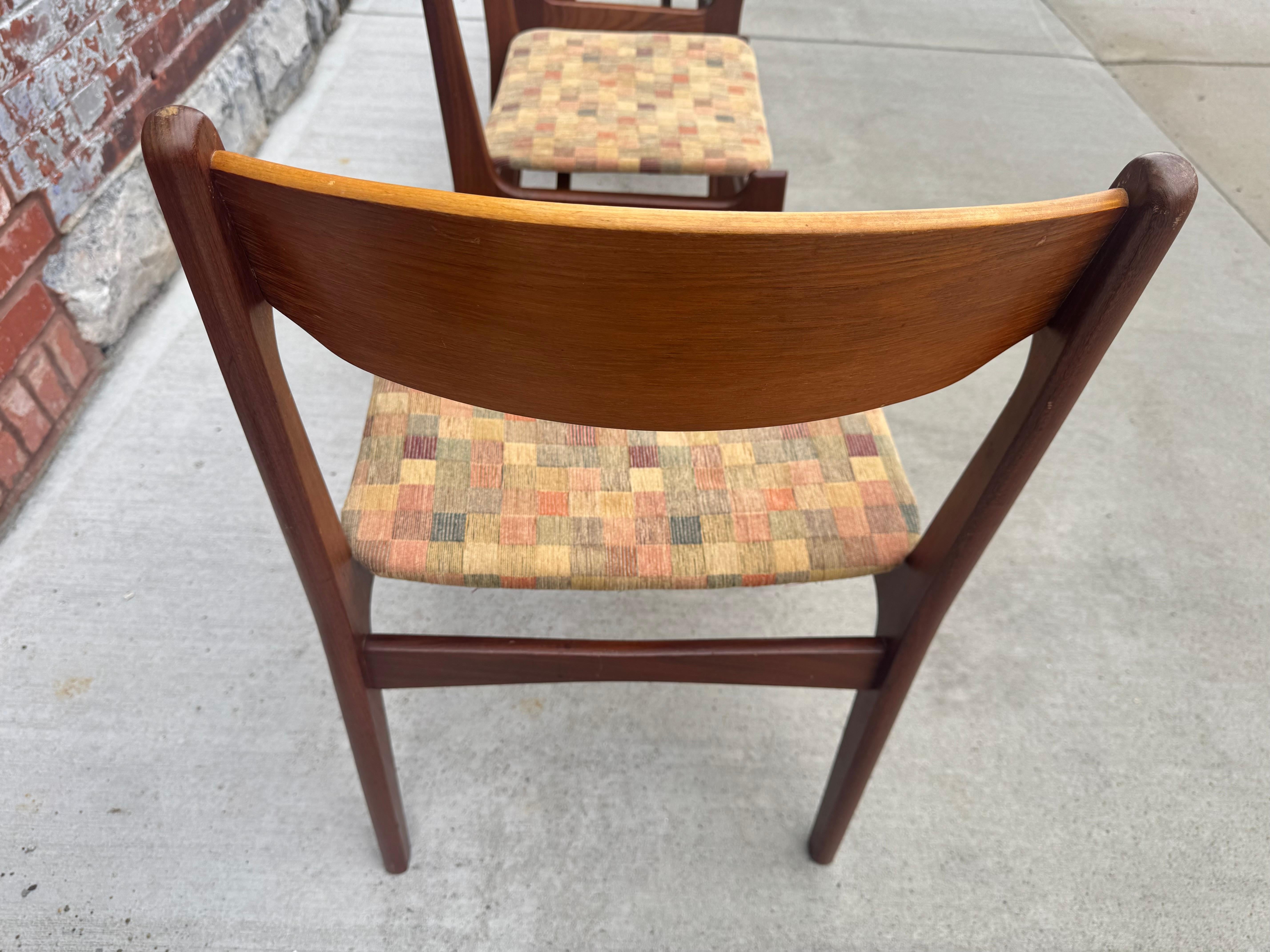 Danese Set 4 sedie da pranzo moderne danesi in teak Erik Buch in vendita