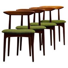 Set 4 Danish Teak Chairs by Arne Hovmand-Olsen for Mogens Kold, 1950s