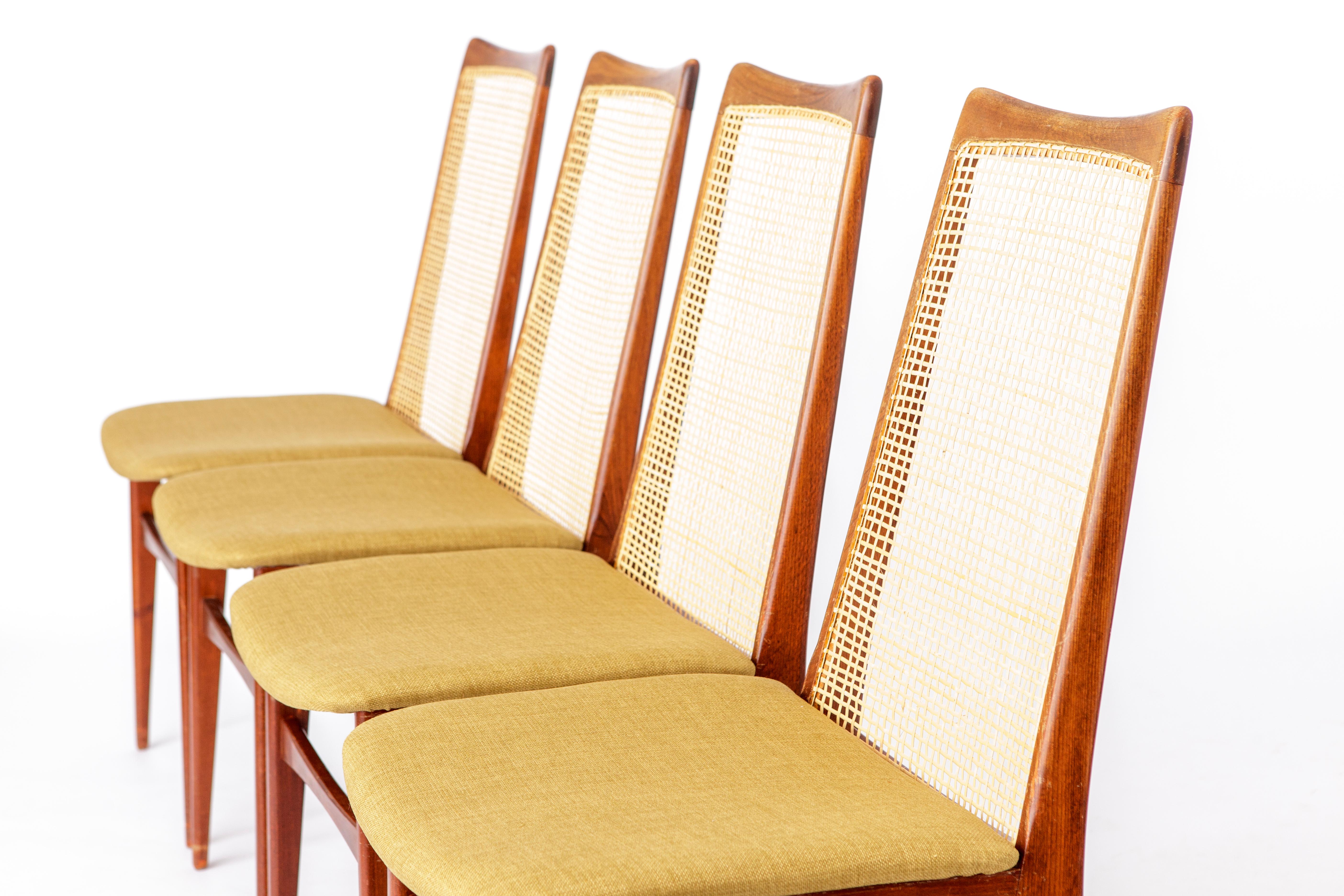 Set 4 Dining Chairs 1960s by Wilhelm Benze GmbH, Germany For Sale 1