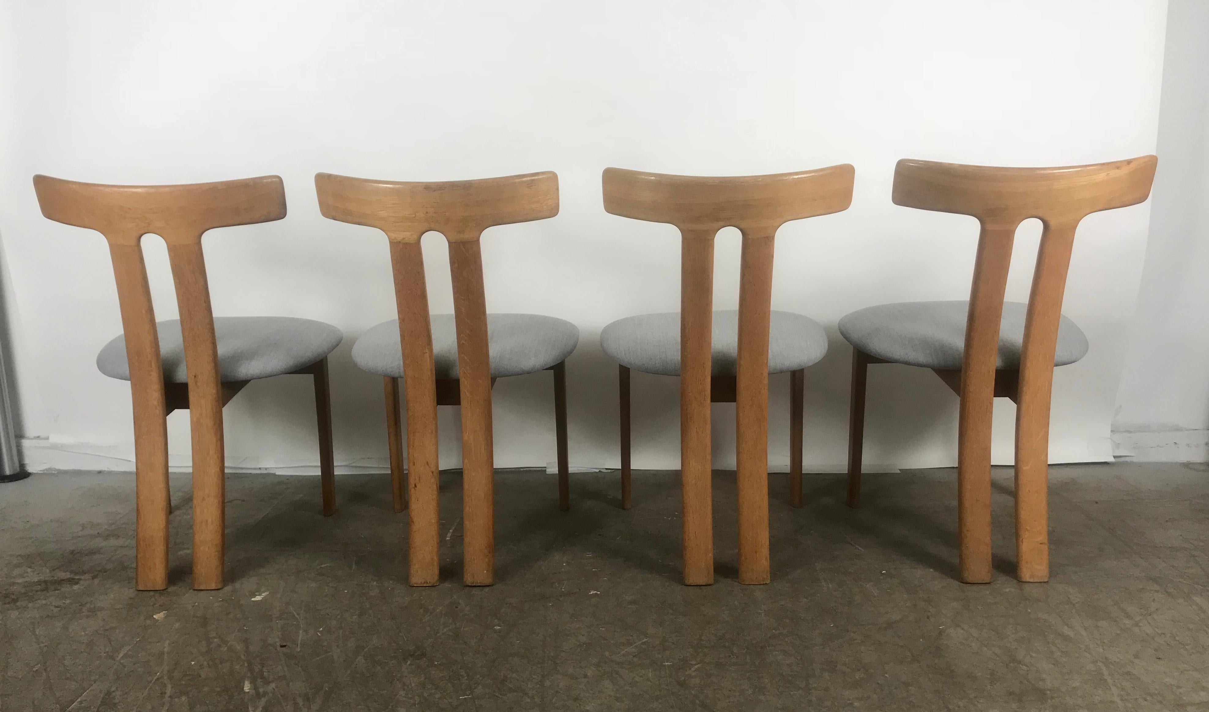 Stunning set of 4 dining chairs attributed to Ole Wanscher, 