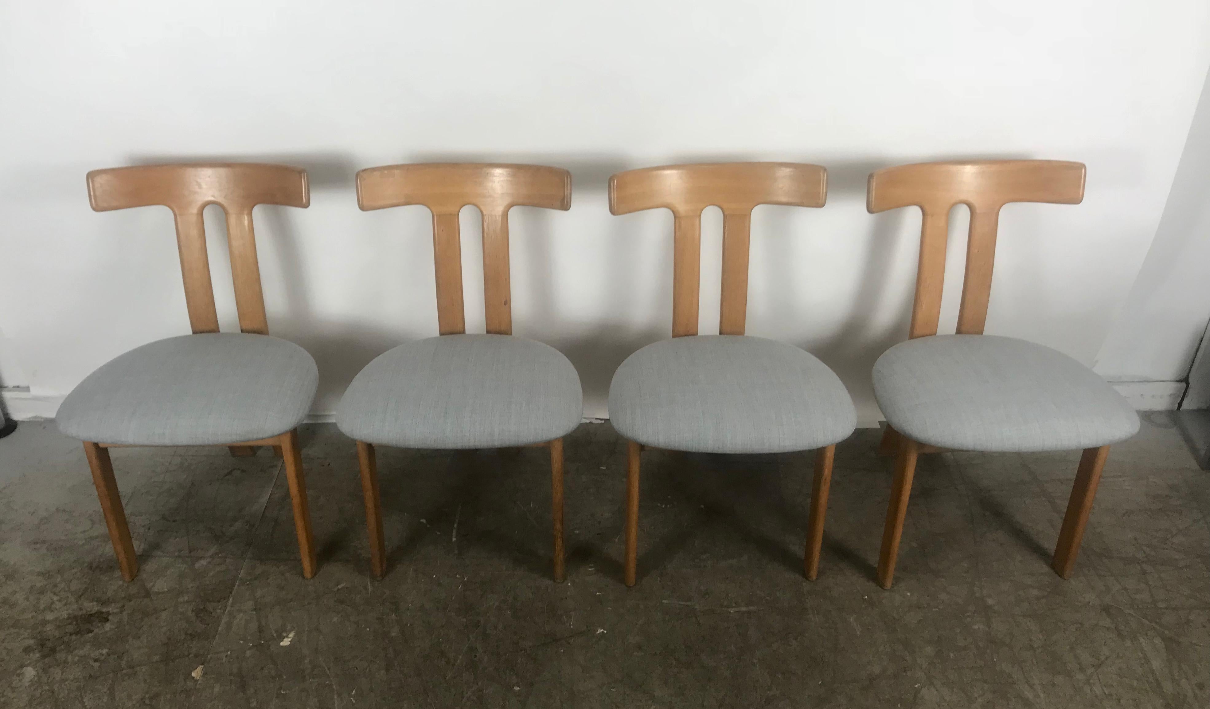 Scandinavian Modern Set 4 Dining Chairs Attributed to Ole Wanscher, 