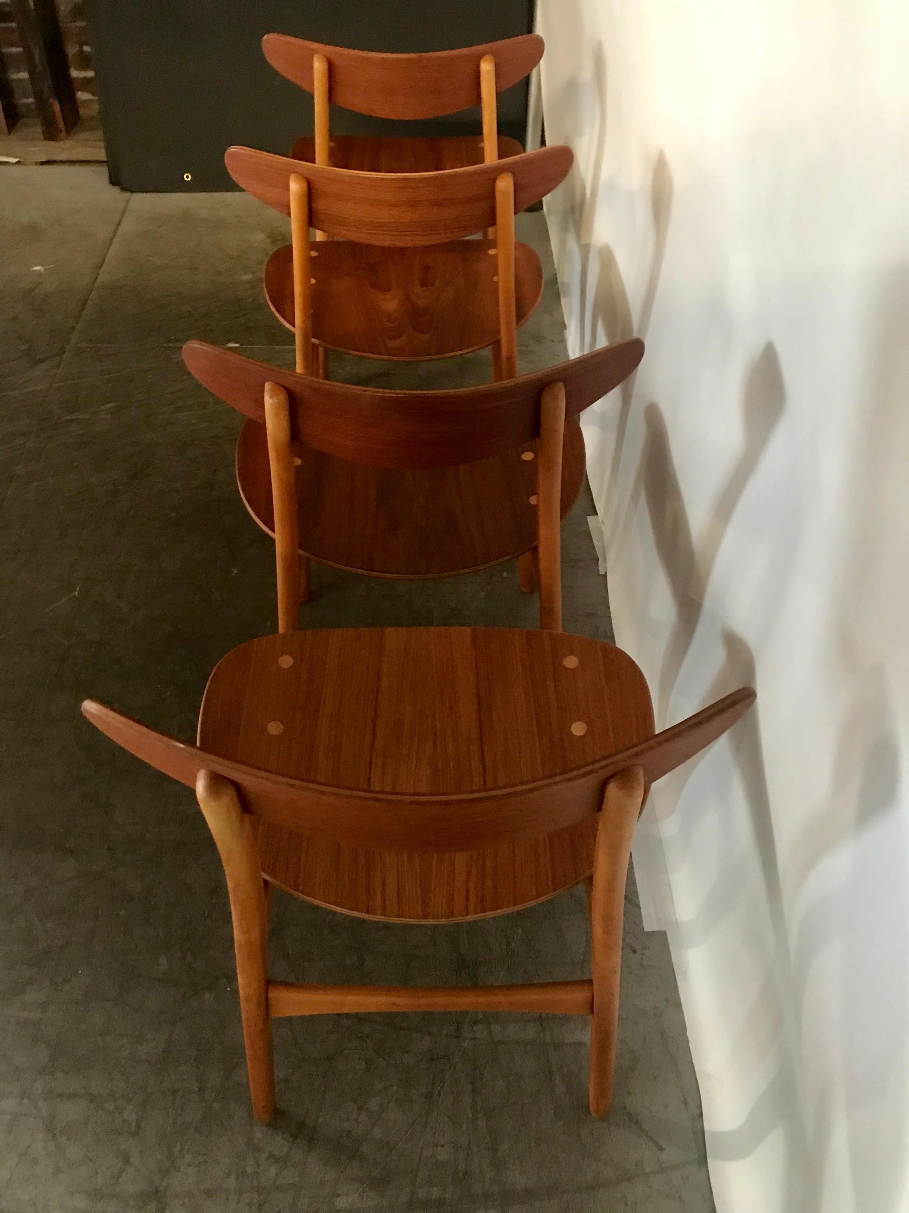 Set 4 Dining Chairs CH-30 Designed by Hans Wegner for Carl Hansen & Sons 5