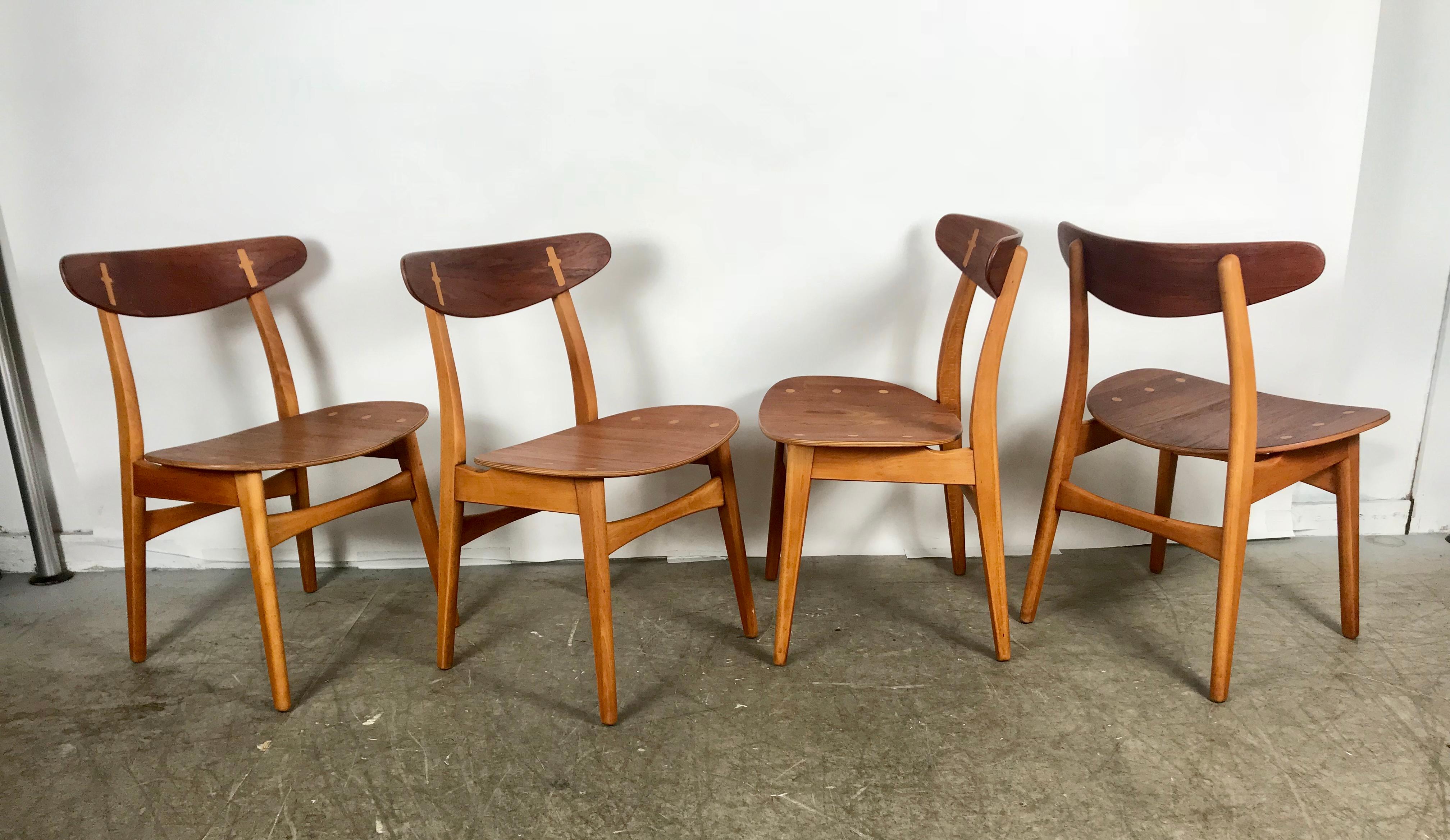 20th Century Set 4 Dining Chairs CH-30 Designed by Hans Wegner for Carl Hansen & Sons