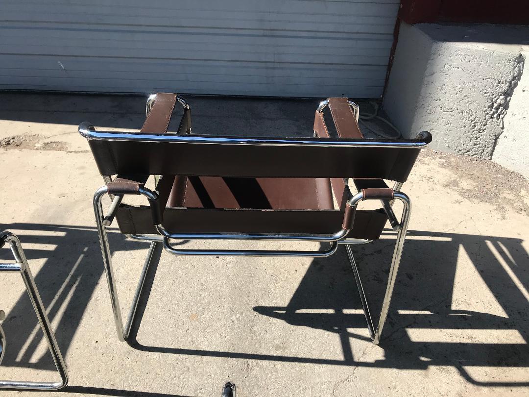 Leather Set 4 Early Knoll International Wassily Chairs by Marcel Breuer