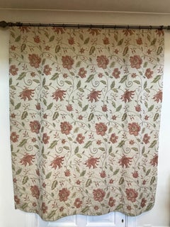 Set 4 Floral Curtains 18th Century Style Upholstery Pillows 73"high 264" long