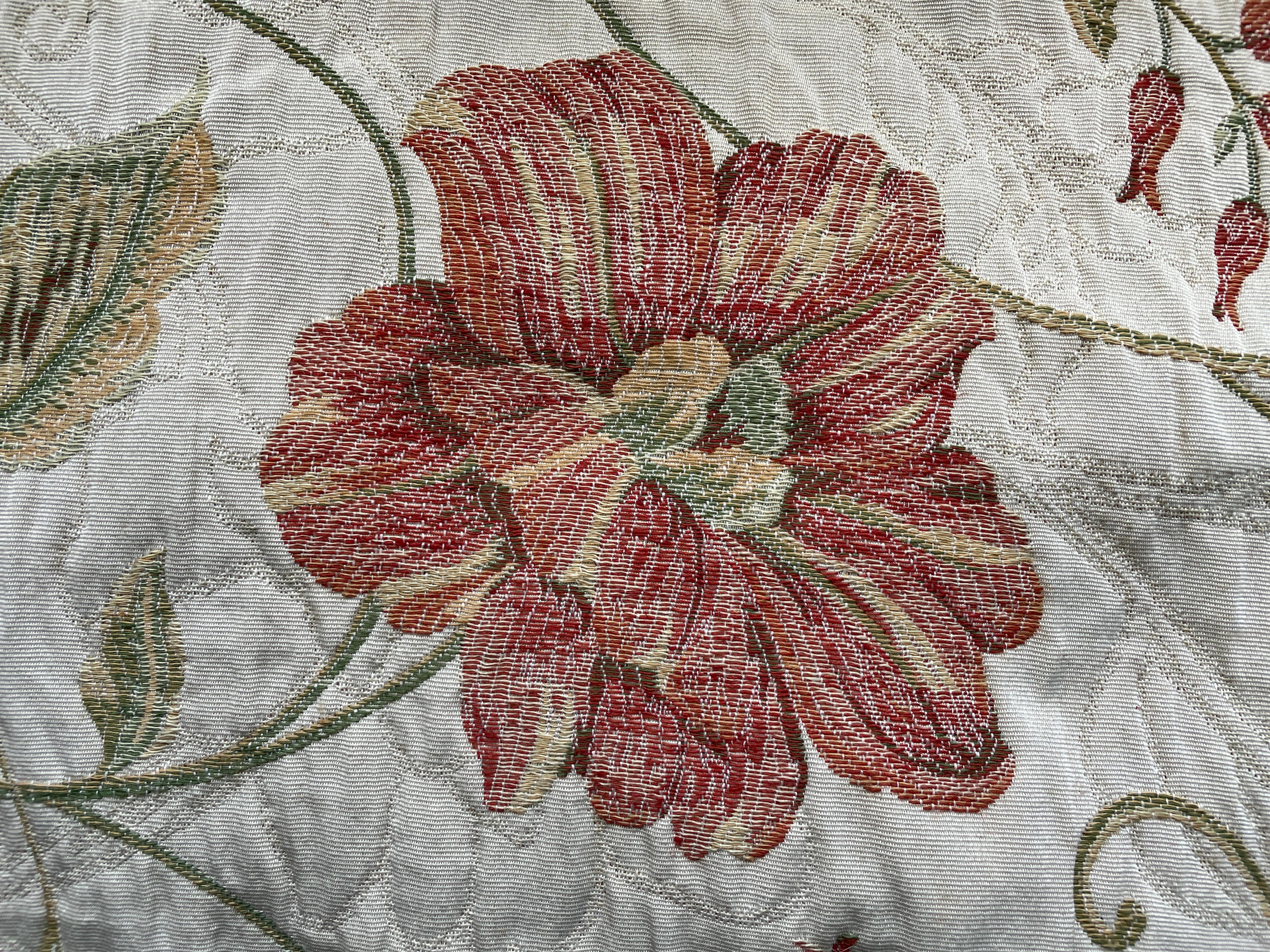 Broderie Ensemble 4 rideaux floraux style 18ème siècle Coussins d'ameublement 73 