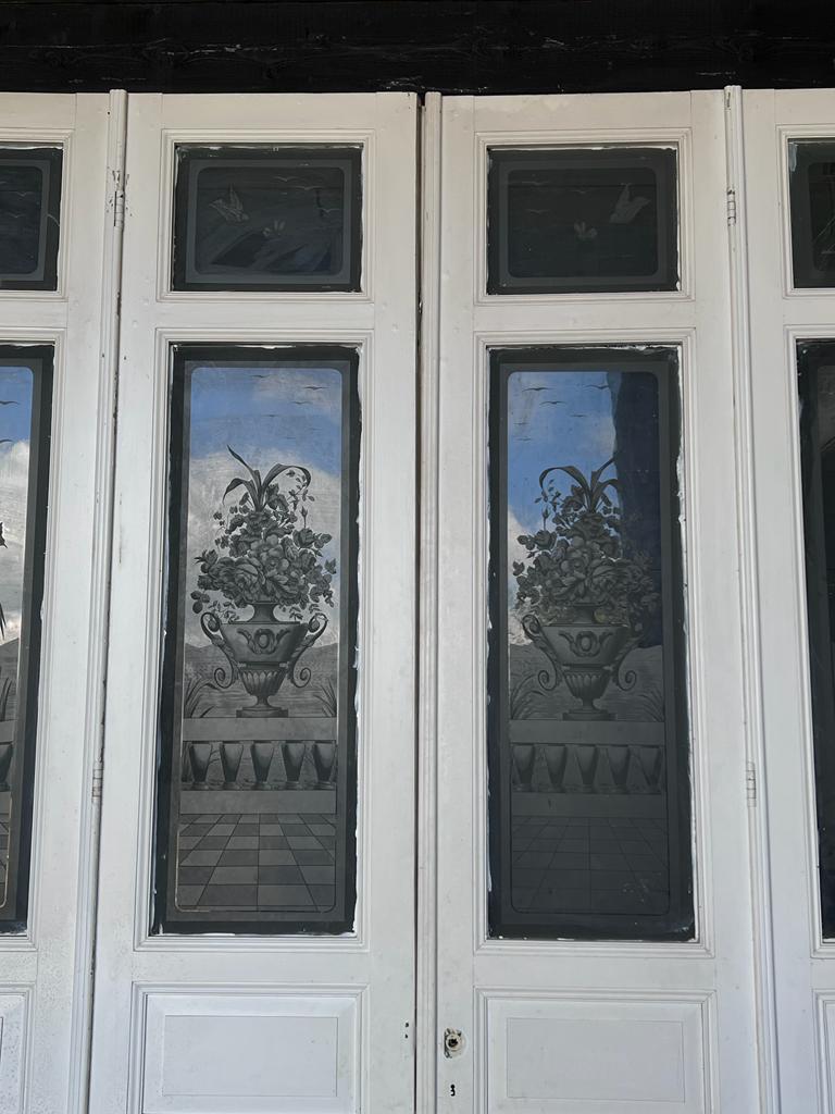 Set 4 French 19th Century Etched Glass Chateau Doors  In Good Condition In Seaford, GB