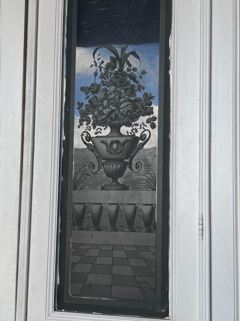 Set 4 French 19th Century Etched Glass Chateau Doors  3