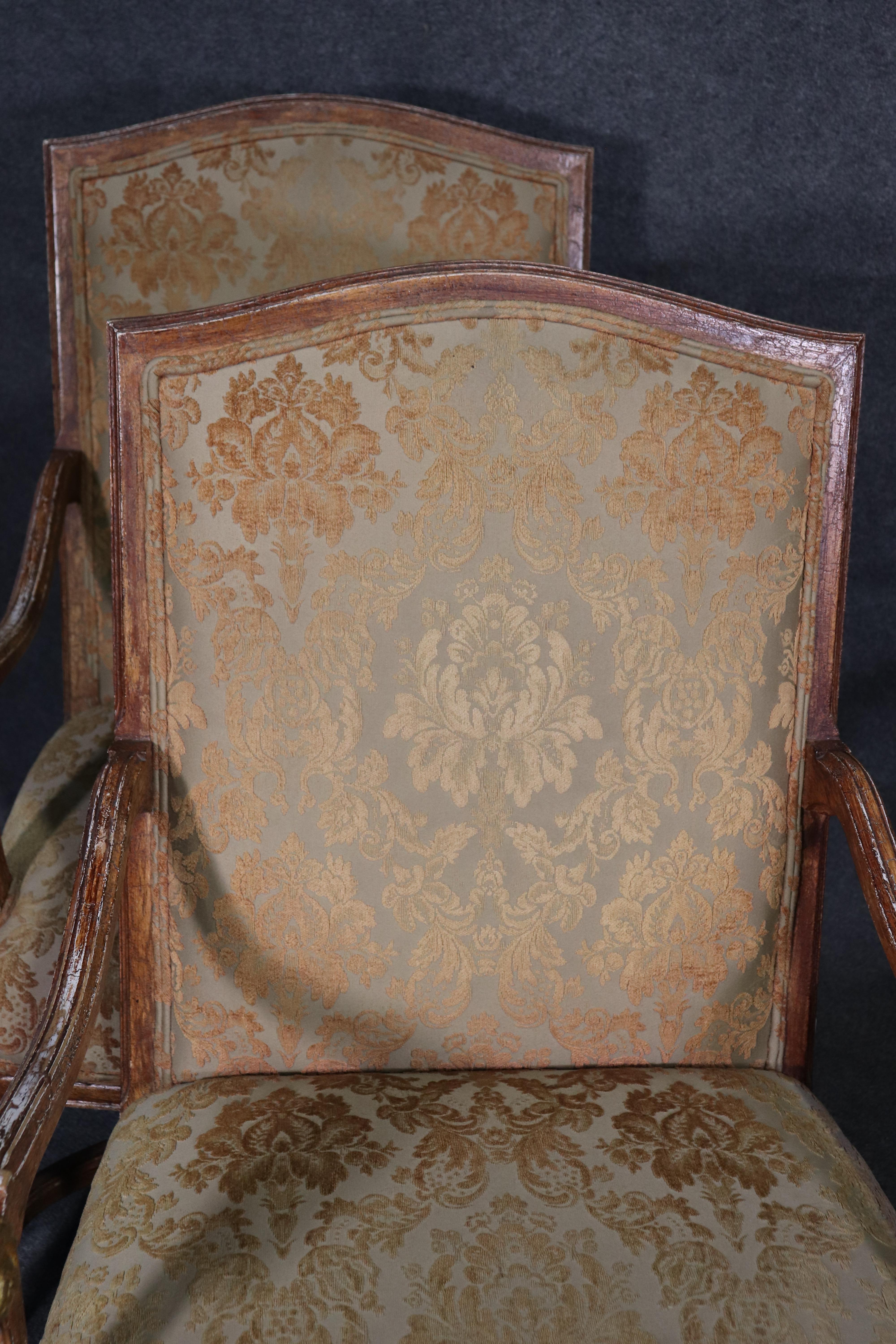 Set 4 French Paint Decorated Giltwood Rams Head Armchairs Dining Office Chairs For Sale 1