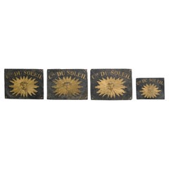 Set 4 French Steel Black & Gold Cie Du Soleil Wall Signs