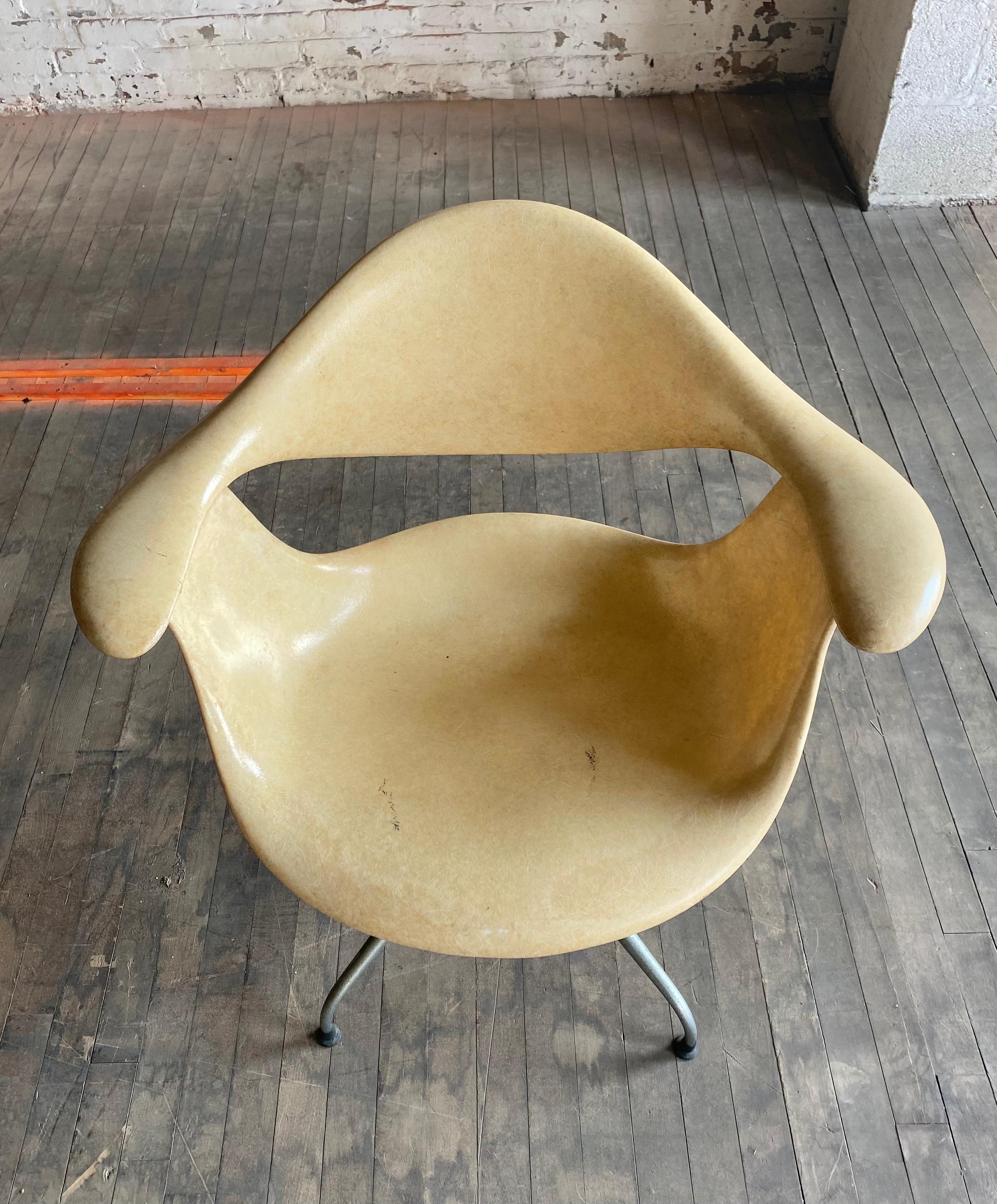 Set 4 George Nelson, 1st Year Production Daf Swag Leg Dining Chair / Fiberglass For Sale 9