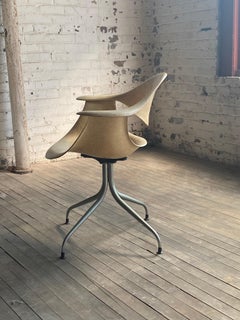 Set 4 George Nelson, 1. Jahr Produktion Daf Swag Leg Esszimmerstuhl / Glasfaser