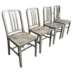 Set 4 Goodform style metal "NAVY" Industrial Modern side (dining) chairs 40 avai