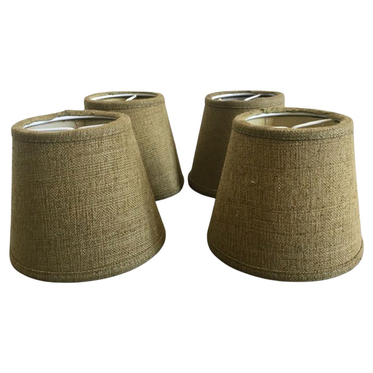 Set 4 Green Olive Linen Lampshades