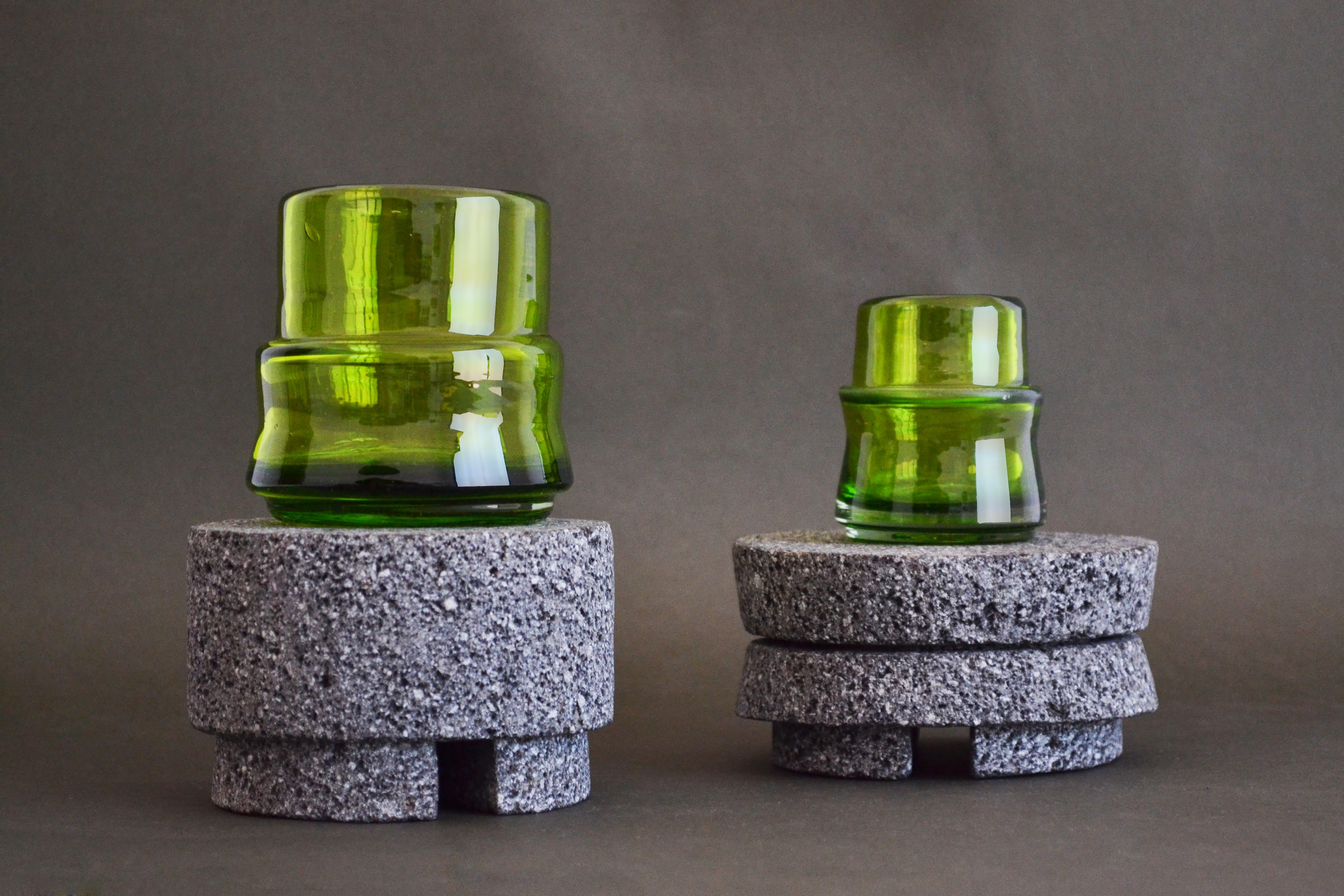 Set 4 bicchieri da cocktail soffiati a mano Greene & Greene. Ispirato all'arte preispanica in vendita 2