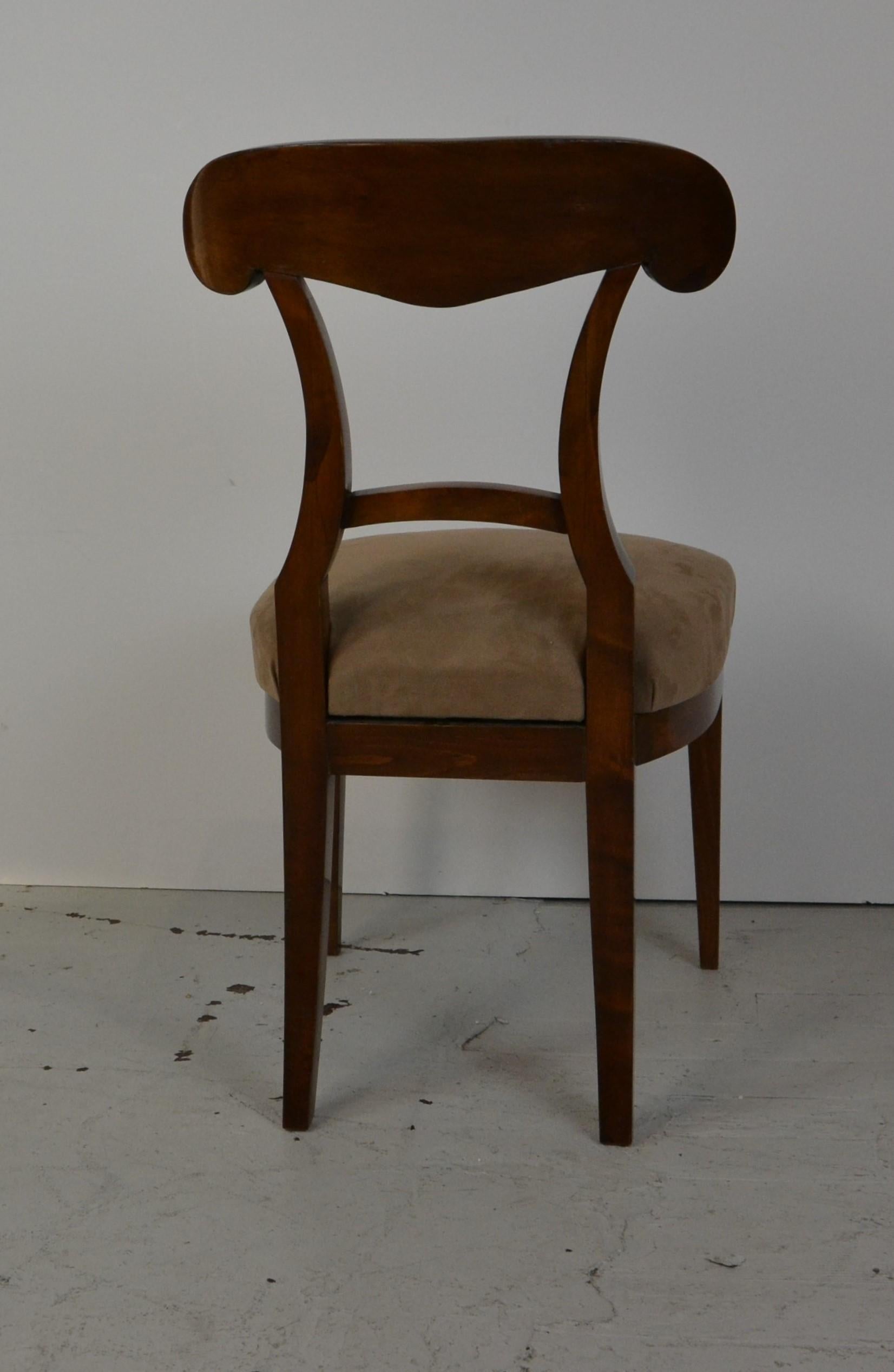 Mid-19th Century Set of 6 Mahogany Biedermeier Chairs, 19th Century