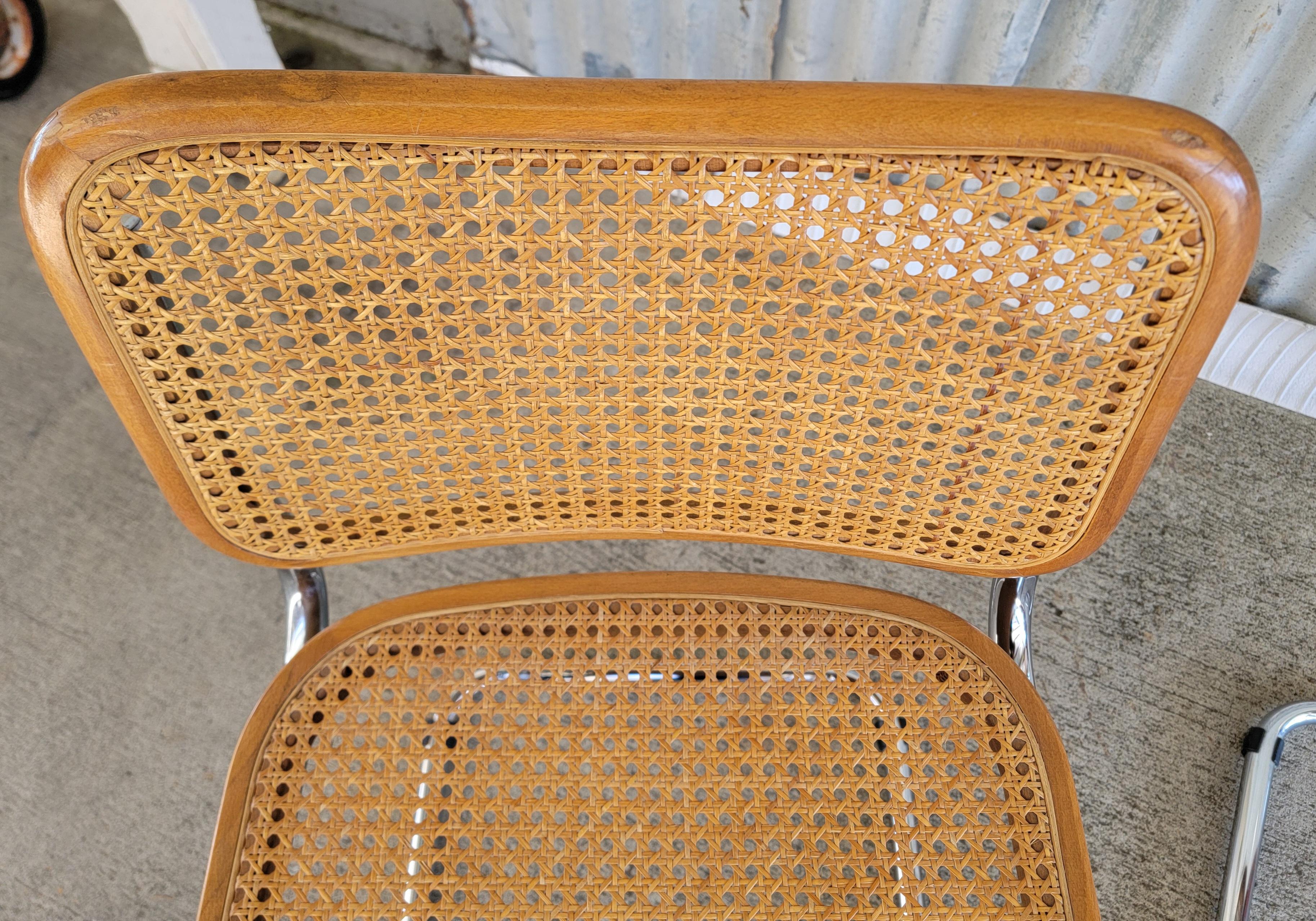 Set 4 Marcel Breuer Cesca Dining Chairs Italy 8