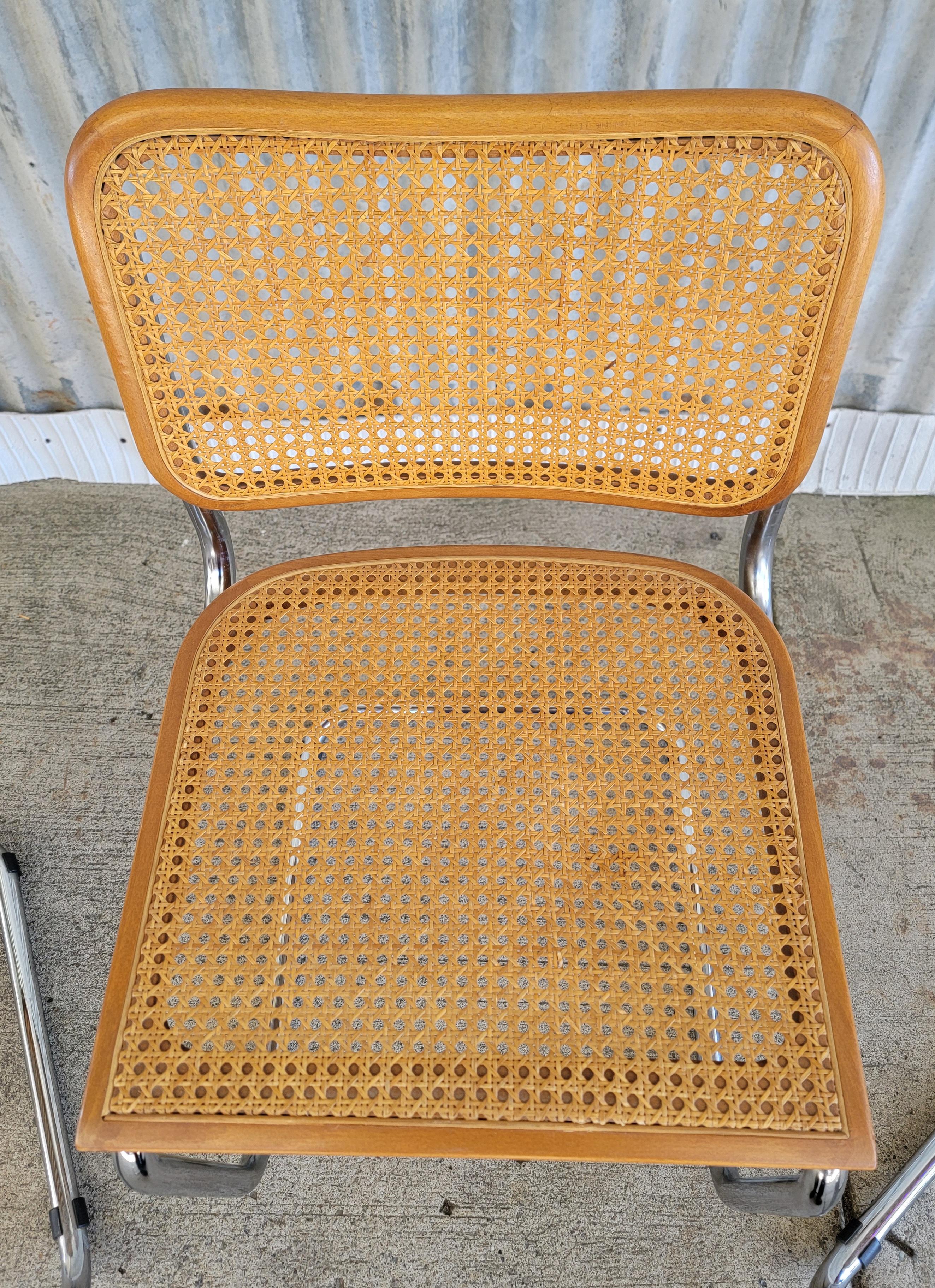Set 4 Marcel Breuer Cesca Dining Chairs Italy 11