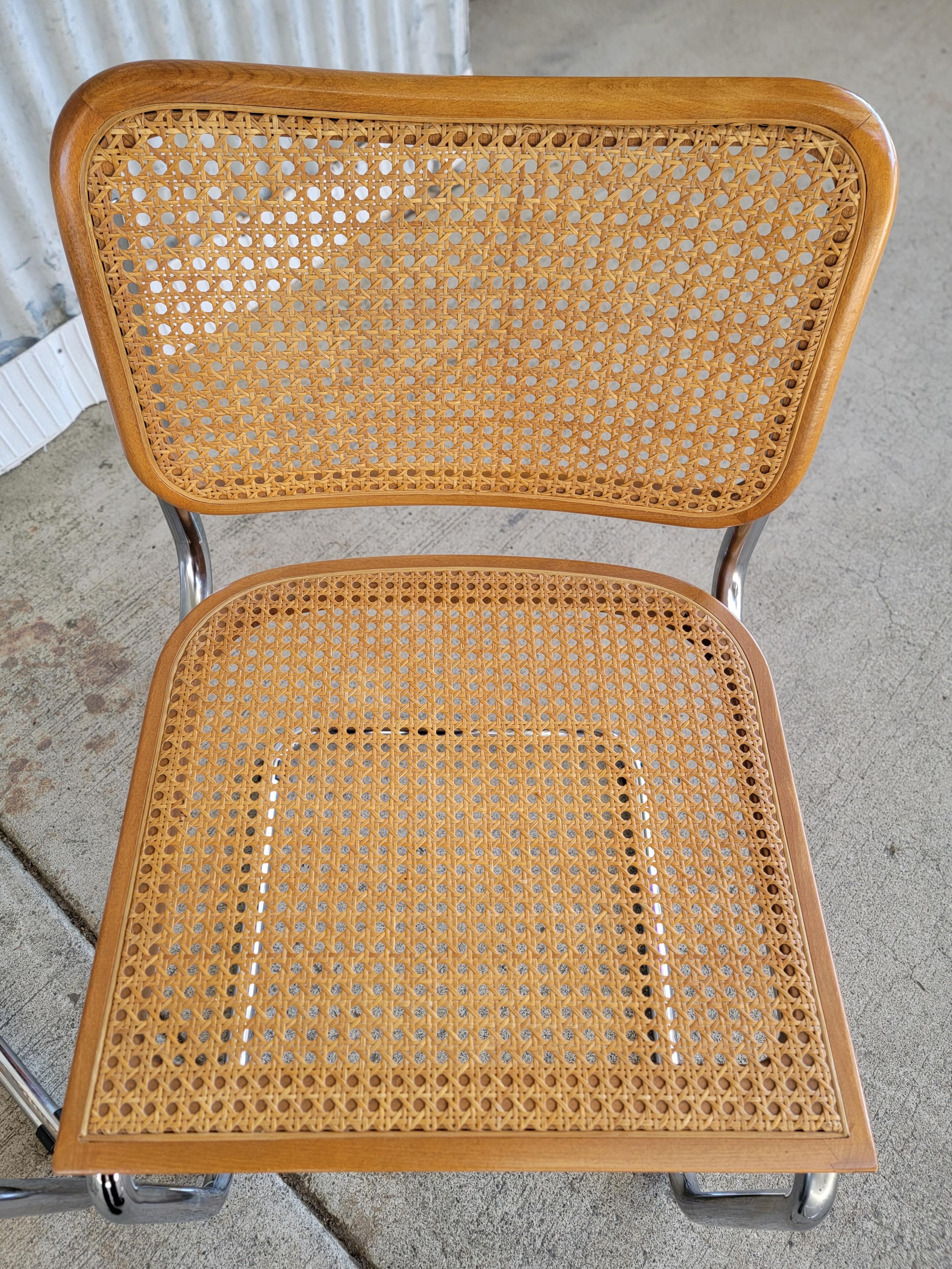 Set 4 Marcel Breuer Cesca Dining Chairs Italy 13