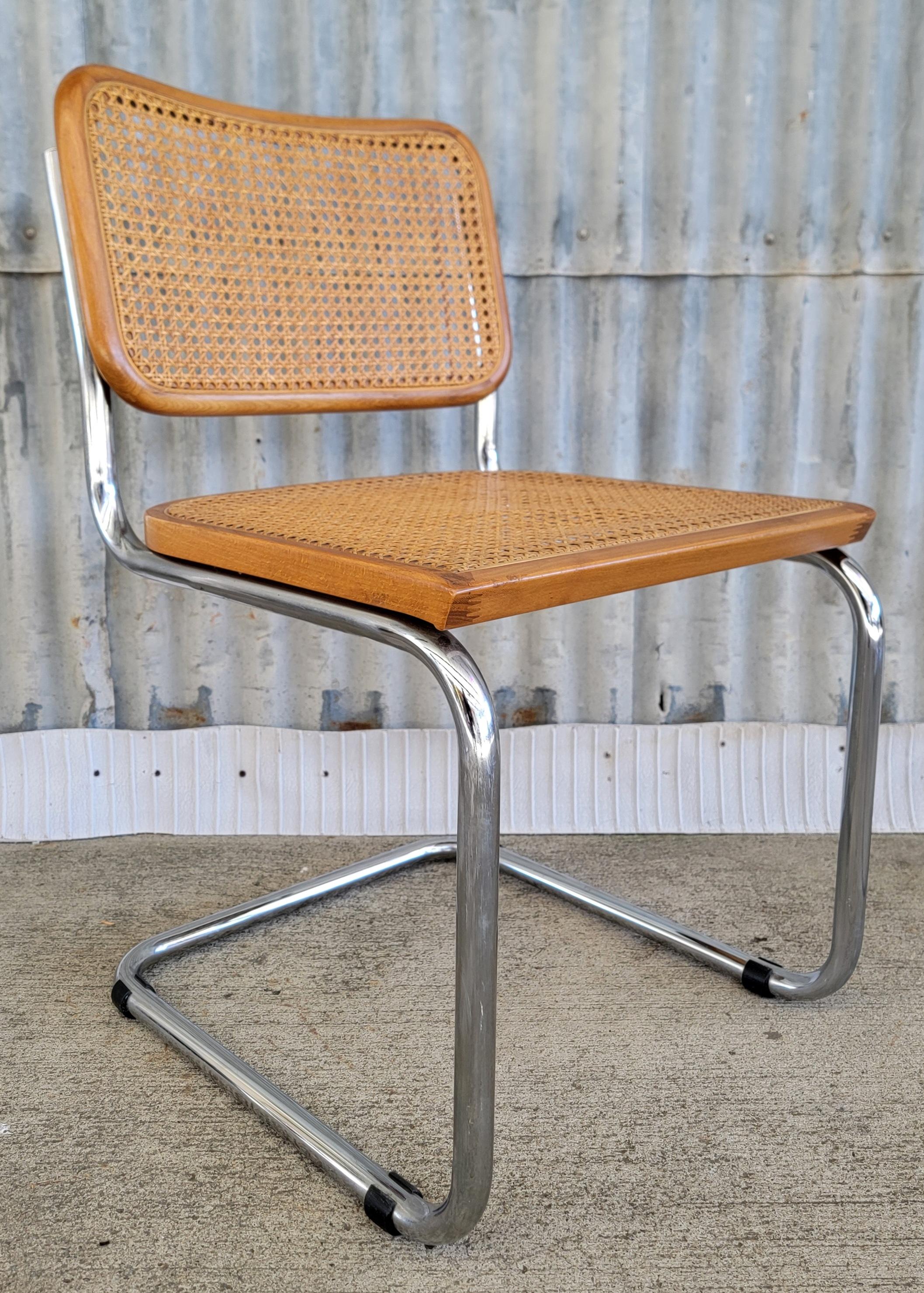 20th Century Set 4 Marcel Breuer Cesca Dining Chairs Italy
