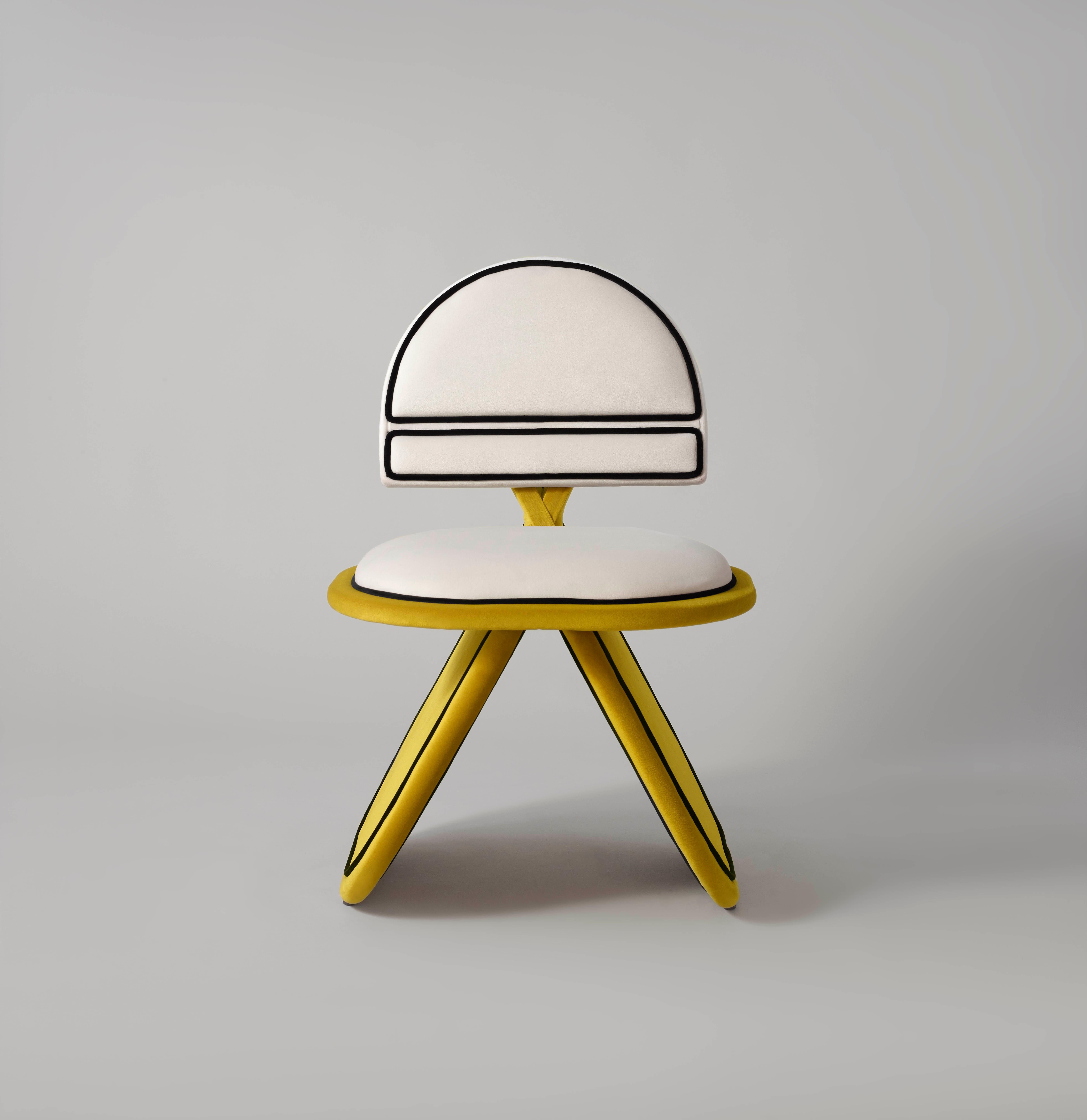 Set 4 Meco Chair Armchair Velvet Midcentury Upholstered Design Dovain Studio Neuf - En vente à Lisbon, PT