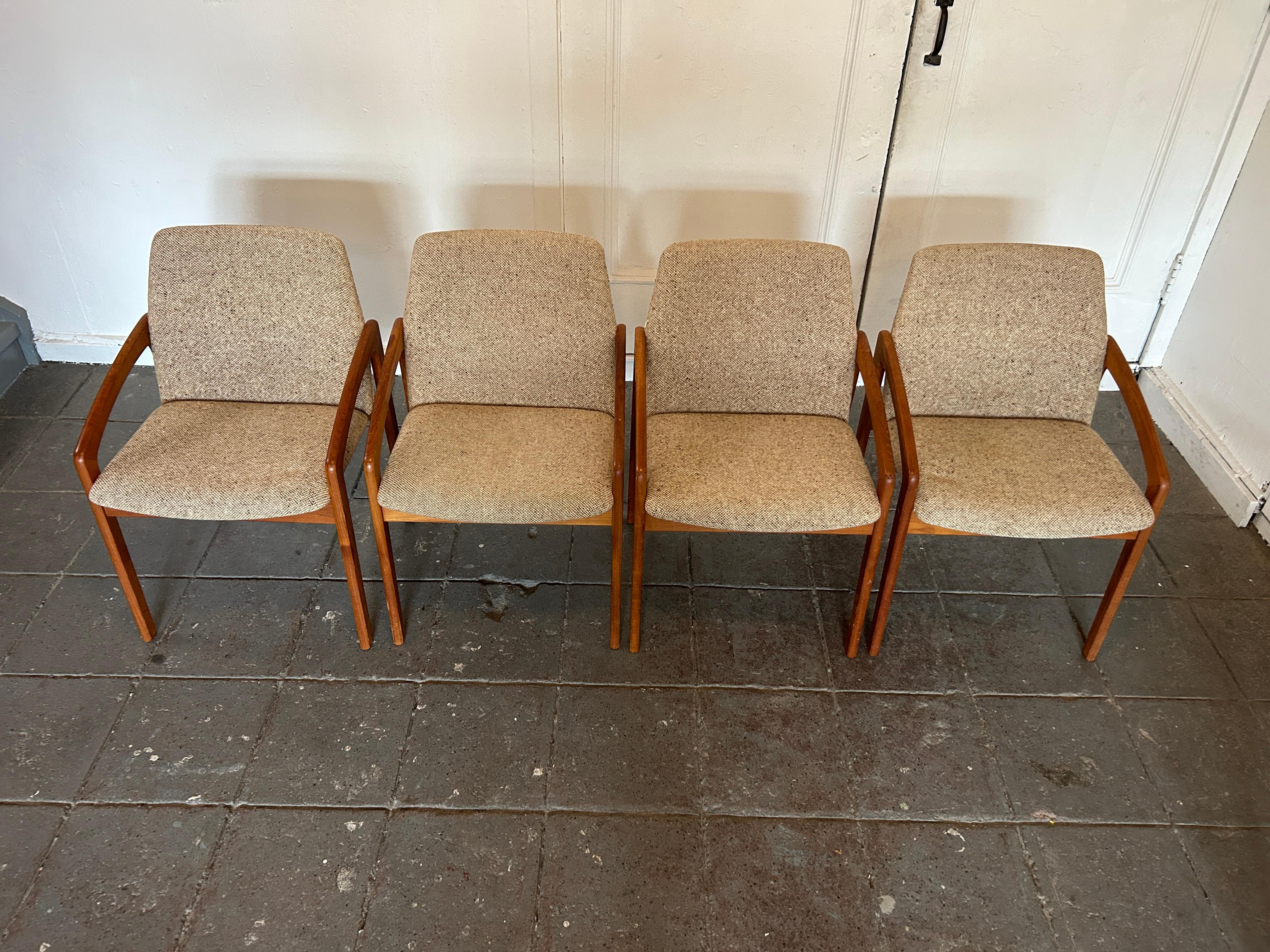 Mid-Century Modern Set 4 Midcentury Danish Modern Teak Dining Chairs Kai Kristiansen for Ks Mobler