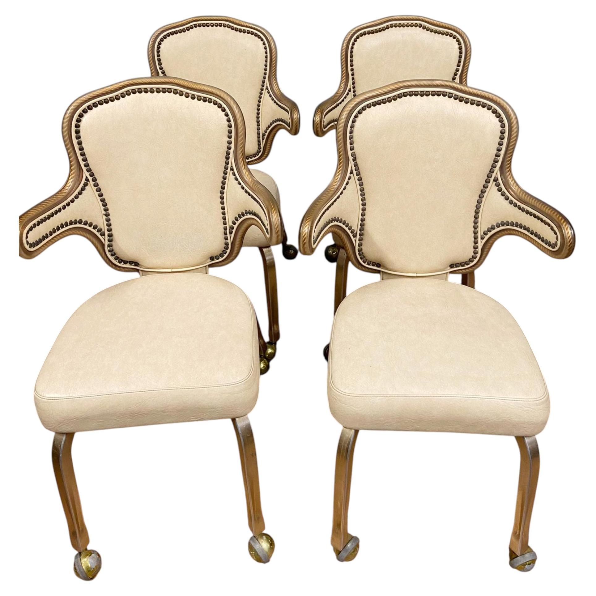 Satz 4 Mid Century Gaming Stühle Hollywood Regency 1950
