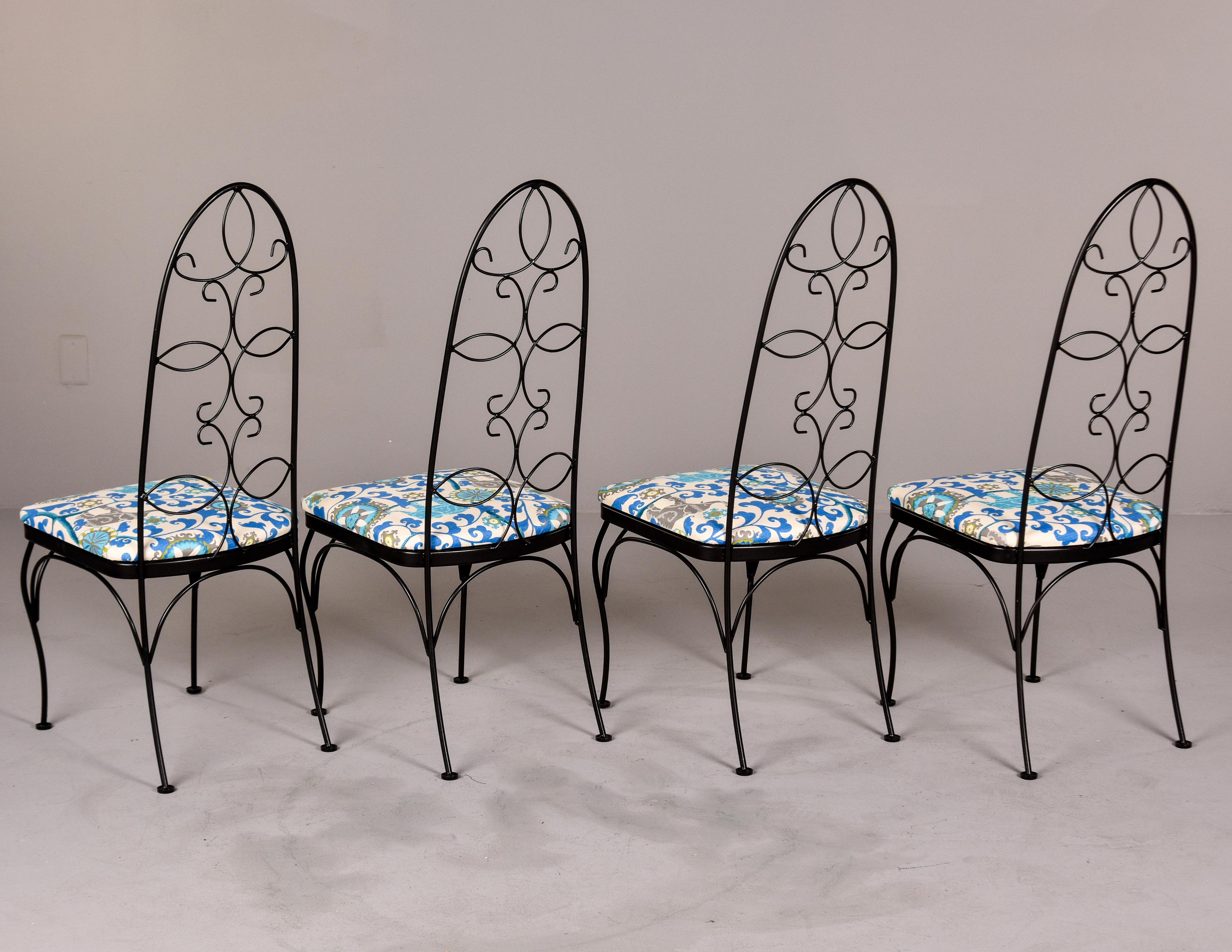 20th Century Set 4 Mid Century Lloyd / Heywood Wakefield Patio Chairs with New Fabric For Sale
