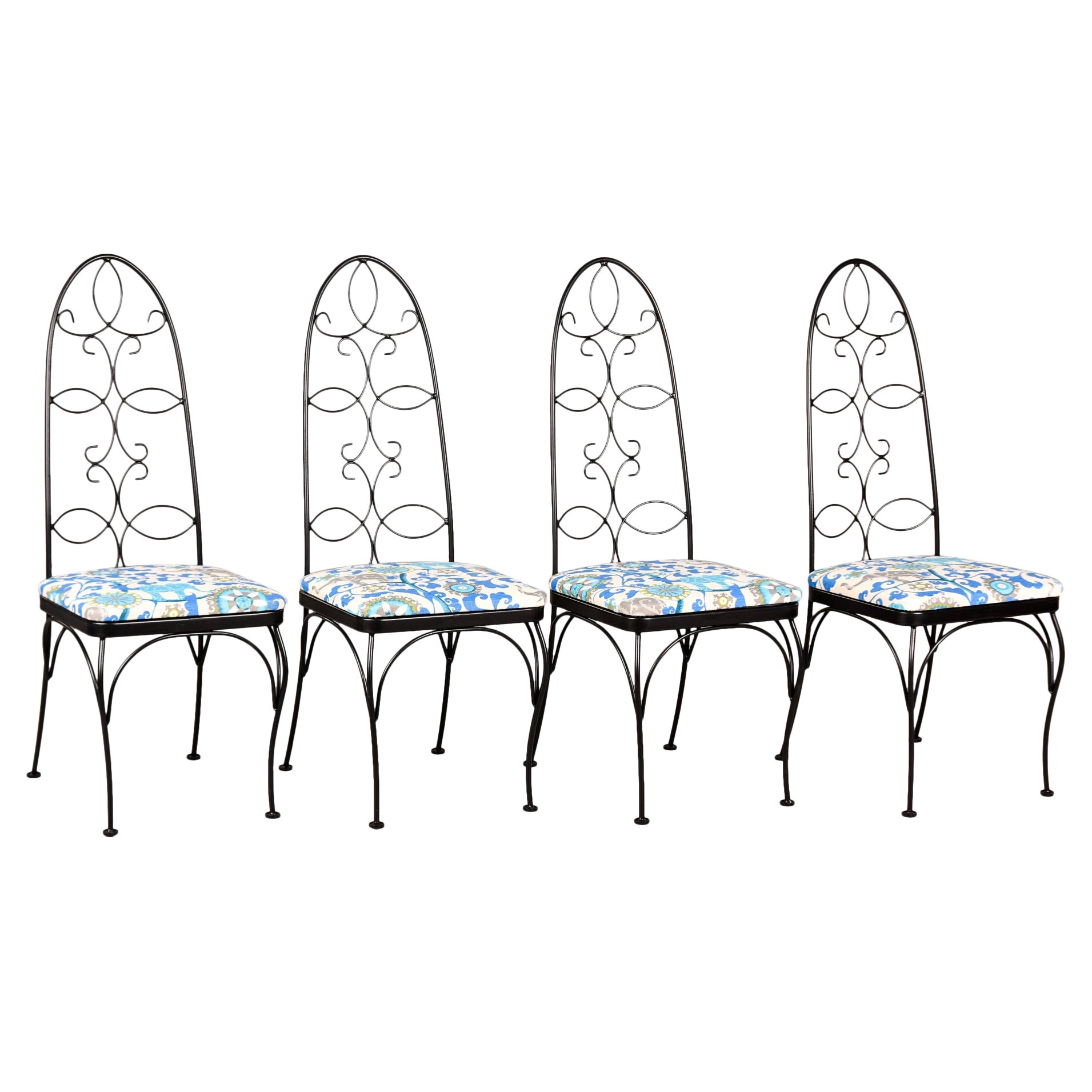 Set di 4 sedie da patio Mid Century Lloyd / Heywood Wakefield con tessuto nuovo