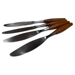 Set (4) Mid-Century Modern Teak Steak Knives Dansk Fjord Jens Quistgaard IHQ