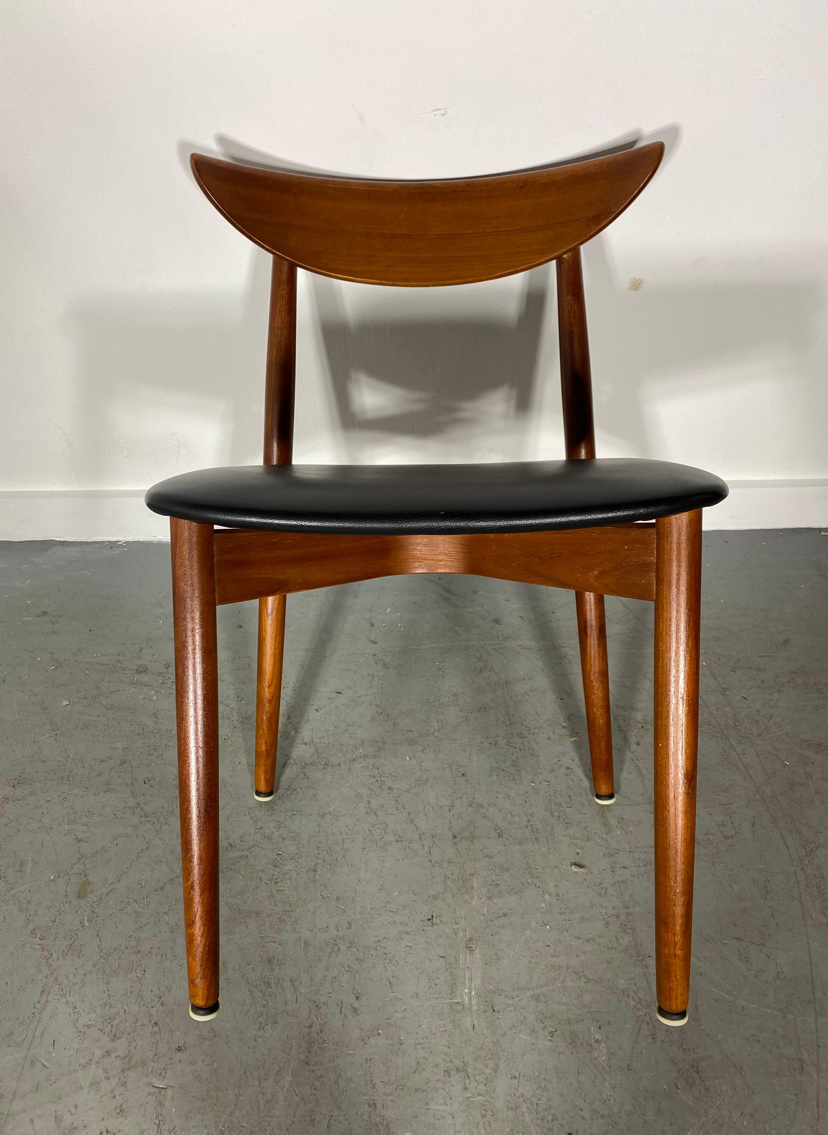 Scandinavian Modern Set 4 Midcentury Teak Dining Chairs by Harry Ostergaard, Denmark 