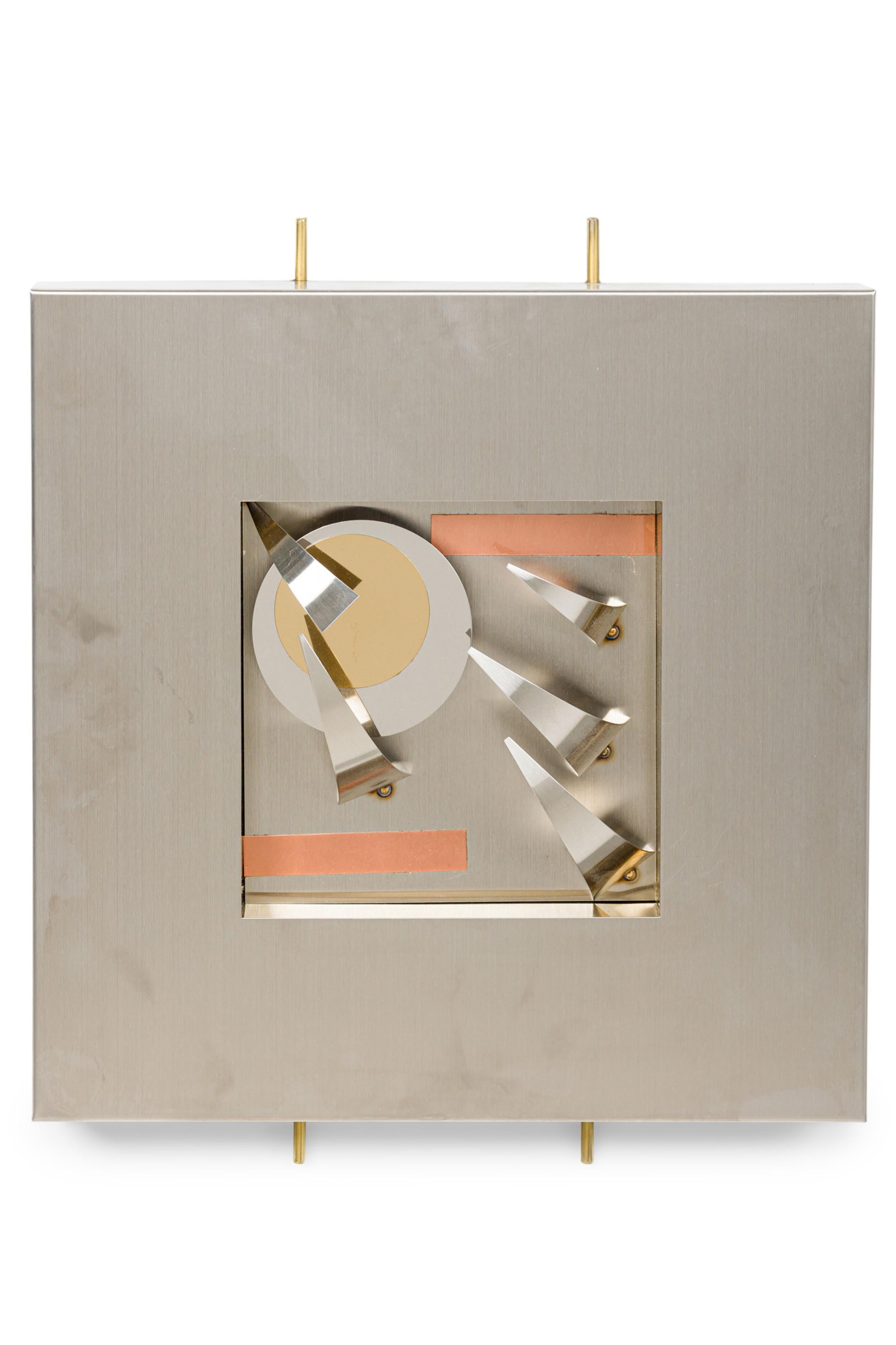 Set 4 Modern Stainless Steel, Brass & Copper Wall Sculptures, Curtis Jere For Sale 5