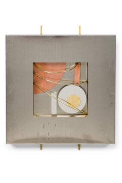 Set 4 Modern Stainless Steel, Brass & Copper Wall Sculptures, Curtis Jere