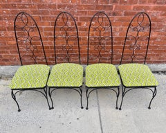 Set di 4 sedie da giardino MODERNIST Lloyd / Heywood Wakefield in ferro con rivestimento nuovo