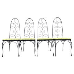 Set di 4 sedie da giardino MODERNIST Lloyd / Heywood Wakefield in ferro con rivestimento nuovo
