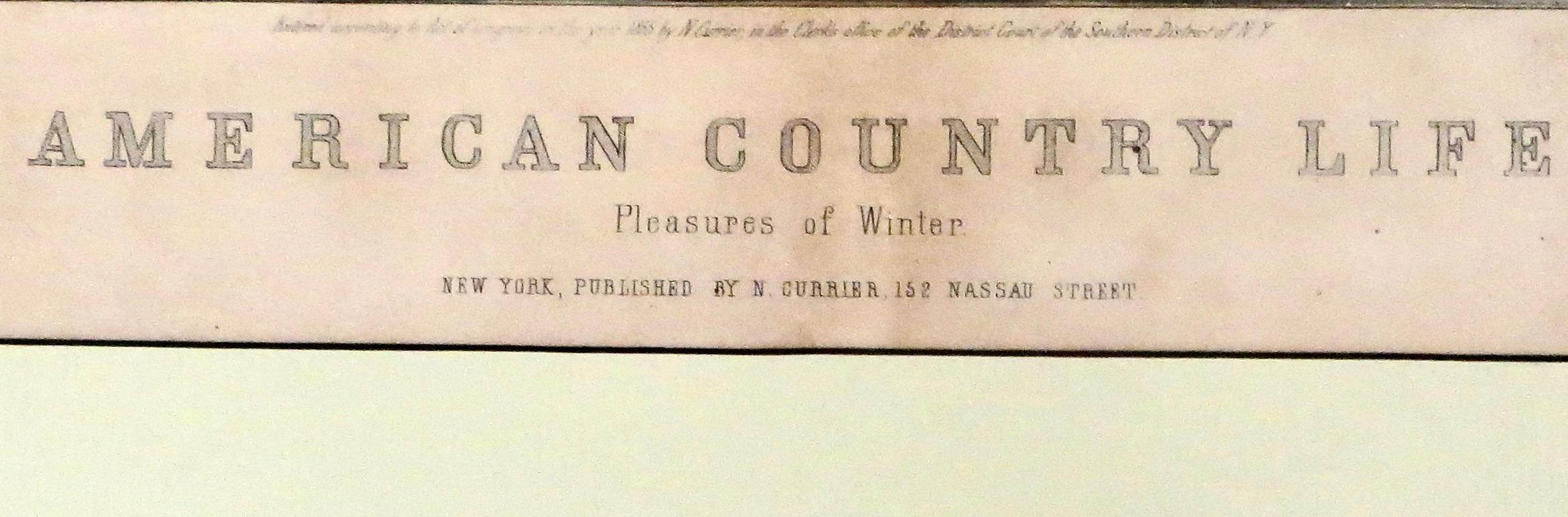 Set (4) litografie di Nathaniel Currier Vita di campagna americana - Four Seasons C1855 in vendita 1