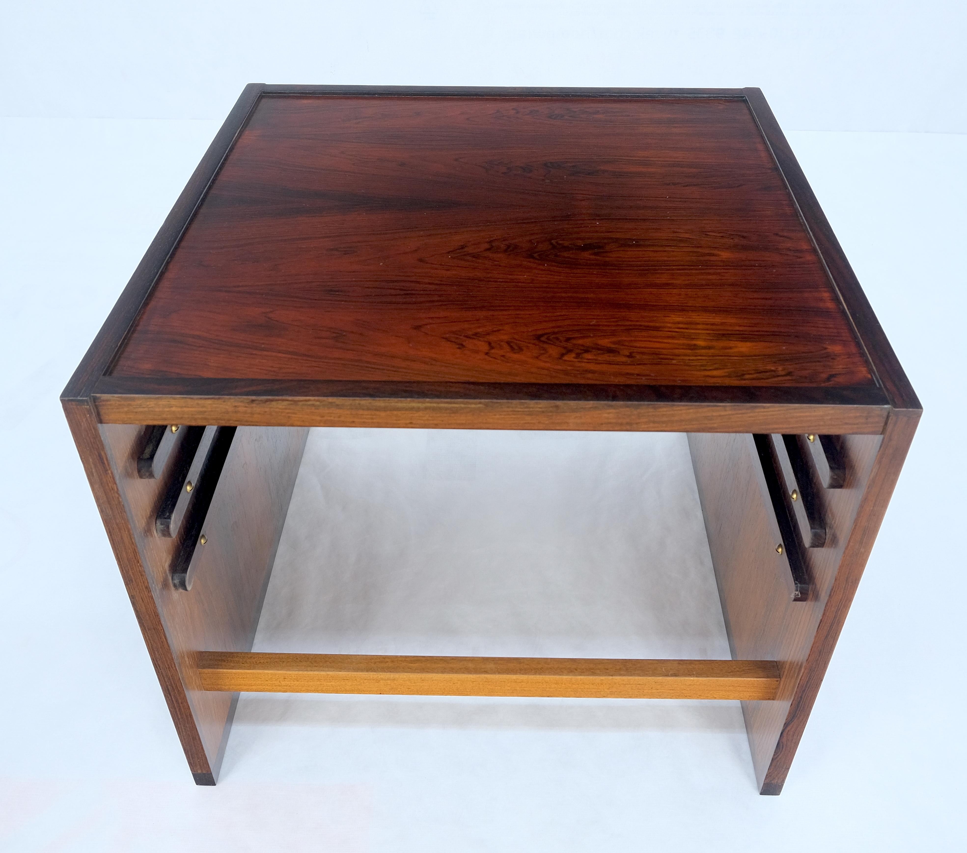 Set 4 Nesting Folding X Bases Rosewood & Brass End Side Tables Stands Denmark  For Sale 4