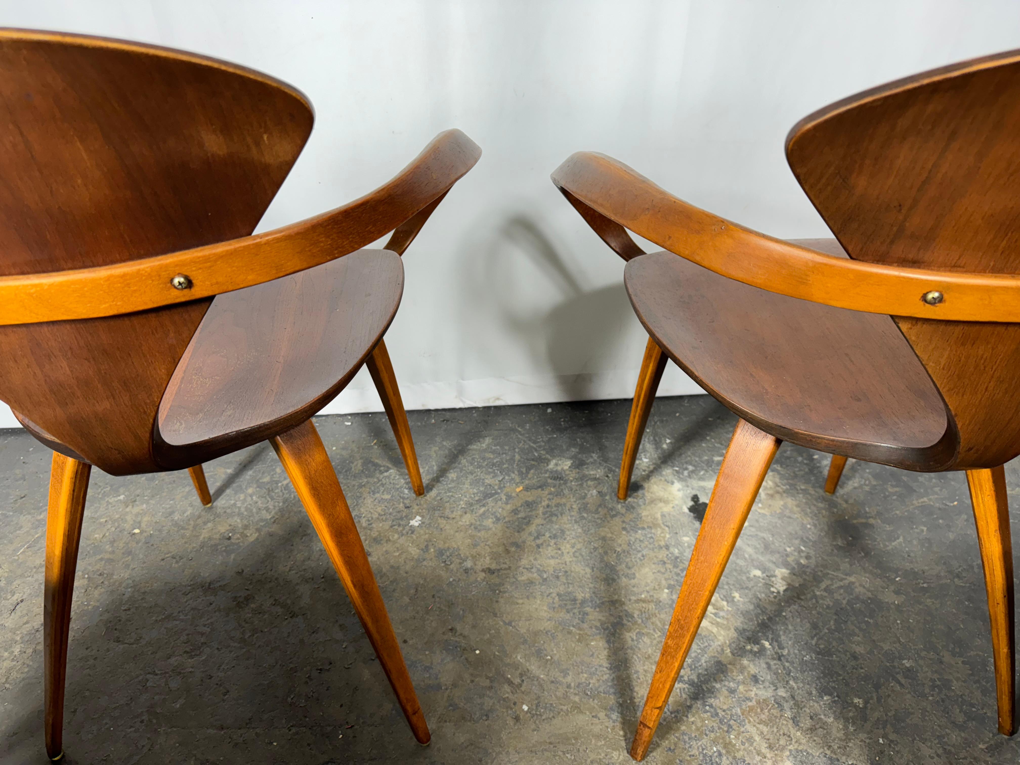 Mid-Century Modern Set 4 Norman Cherner / Plycraft Dining Chairs. Classic Mid Century Modern For Sale
