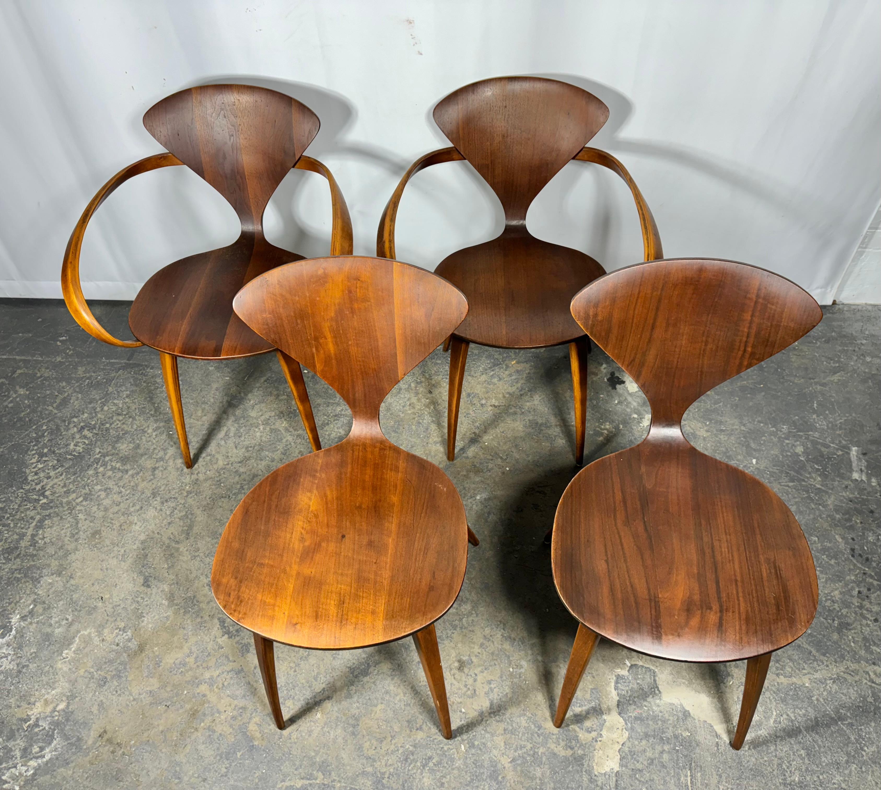 Plywood Set 4 Norman Cherner / Plycraft Dining Chairs. Classic Mid Century Modern For Sale