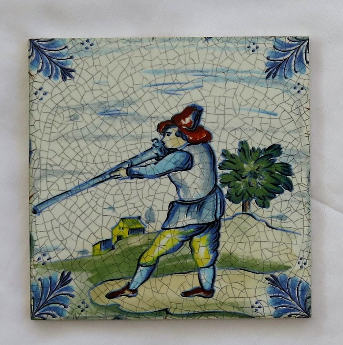 Set of Eleven Ceramic Wall Tiles Square by Servais of Germany Set 4, circa 1950 6