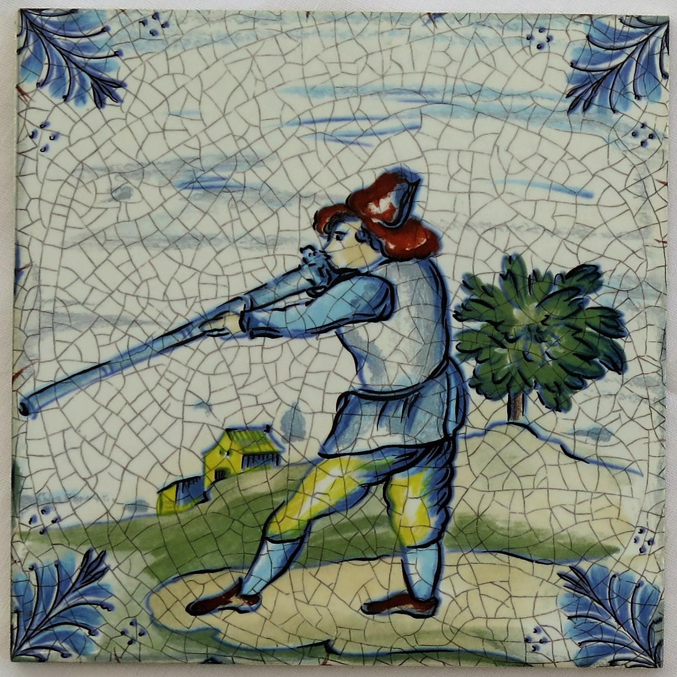 Satz von elf keramischen Wandfliesen quadratisch von Servais of Germany Satz 4:: um 1950 4