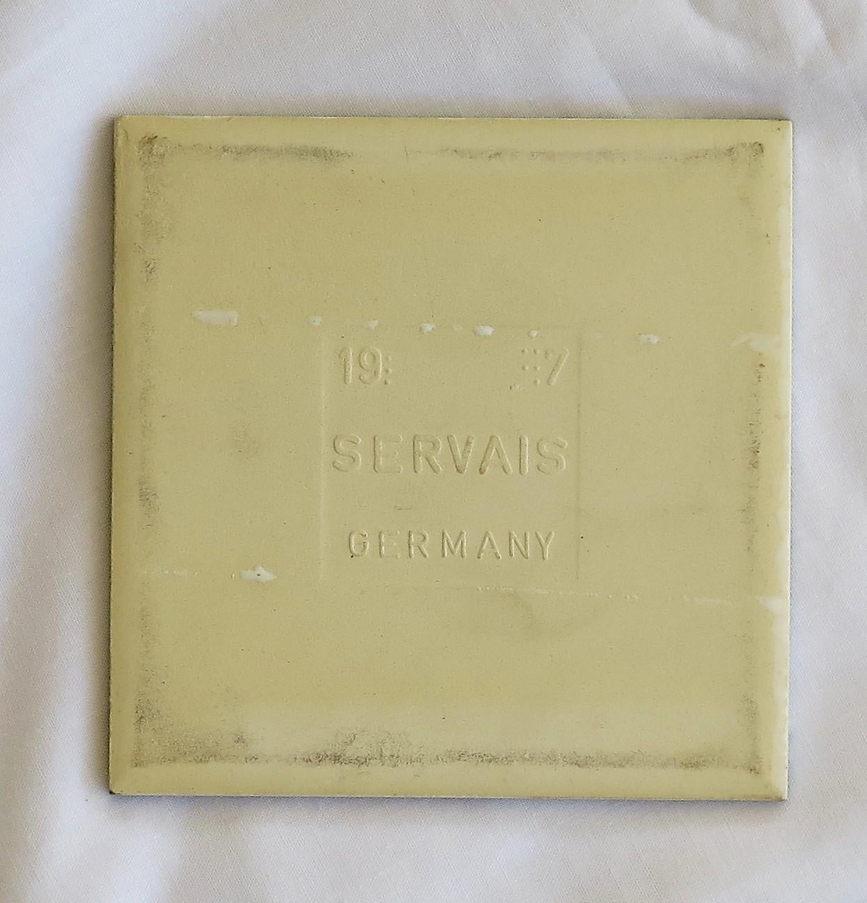Set of Eleven Ceramic Wall Tiles Square by Servais of Germany Set 4, circa 1950 13