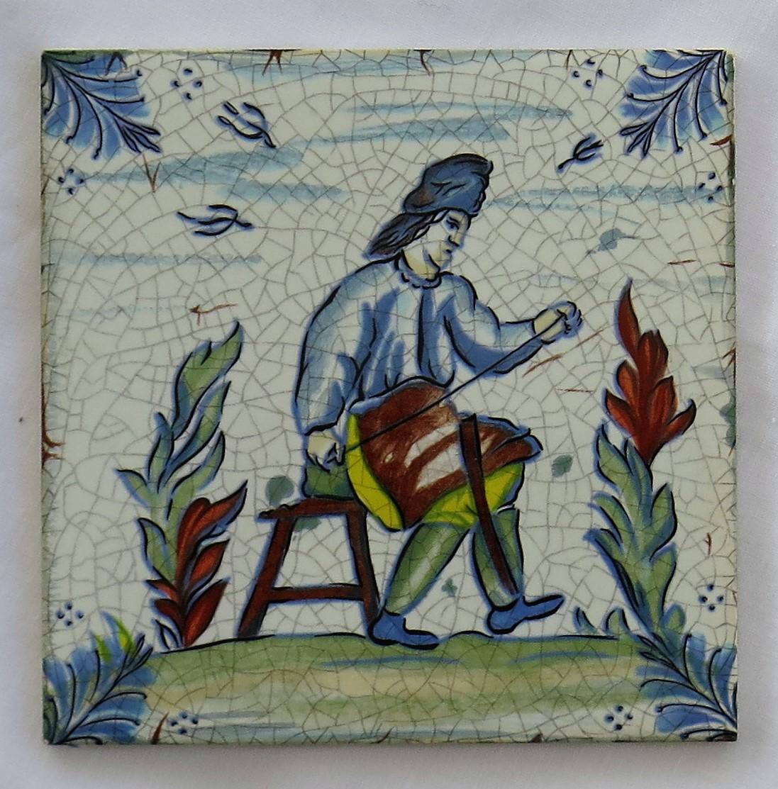Set of Eleven Ceramic Wall Tiles Square by Servais of Germany Set 4, circa 1950 2